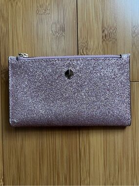 Kate Spade glitter zip wallet - pink